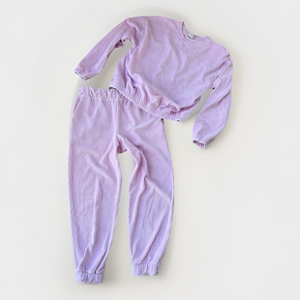 A New Day Lt Purple Corded Lounge Set Size M/L Sweatshirt Pants